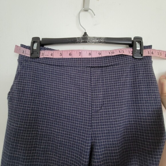 Banana Republic Striped Check Knit Elastic Waist Hayden Pant Navy Blue 2 Petite - Picture 7 of 12